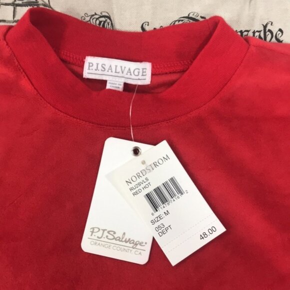 PJ SALVAGE Silky Velour Mock Neck Top - Picture 4 of 5